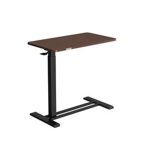 乐歌小浮岛T04橡胶木黑胡桃木色实木电脑桌边桌可移动升降办公桌