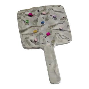 在逃公主钻石手持化妆镜！复古高级感便携大号镜子学生随身补妆镜