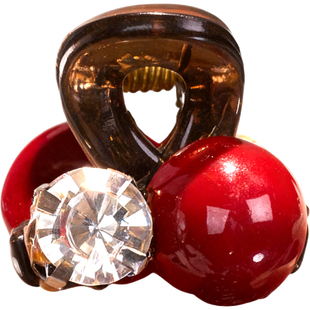 红色水钻小抓夹女2025新款高端前额刘海夹发夹边夹侧边半扎发头饰