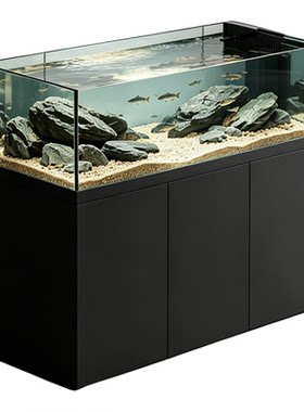 汉霸极窄溪流缸底滤一体超白玻璃客厅落地原生造景鱼缸2026新款