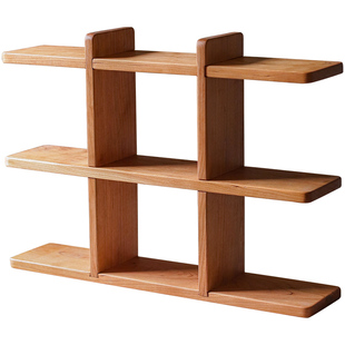 岩璞实木置物架杯子收纳架多层隔板新中式博古架古玩手办展示架子