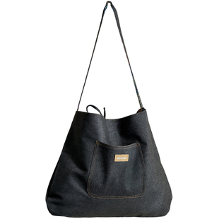 新款AB双面波西米亚牛仔撞色单肩包文艺复古休闲百搭斜挎帆布包