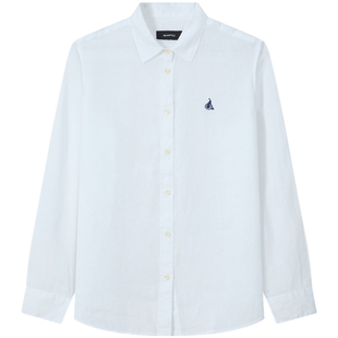 【新品】BEANPOLE滨波 春夏女士多巴胺甜美活力休闲亚麻长袖衬衫