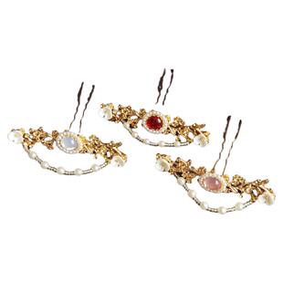 古风顶簪头饰优雅丸子头配饰u钗小发冠 简约复古手工原创汉服配饰