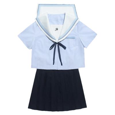 阿车家大码jk原创水色水手服套装