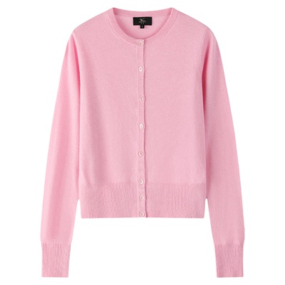 东黎小山羊绒长袖开衫圆领优雅