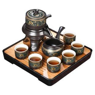 懒人茶具套装家用喝茶防烫泡茶壶陶瓷功夫茶杯石磨半自动冲茶神器
