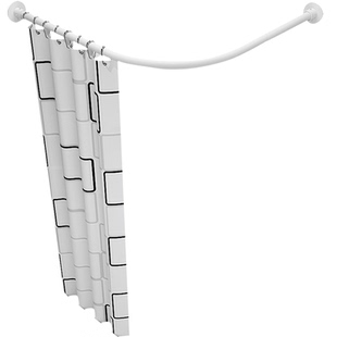 弧形浴帘杆套装浴室浴帘套装免打孔卫生间洗澡隔断帘挂帘子防水布