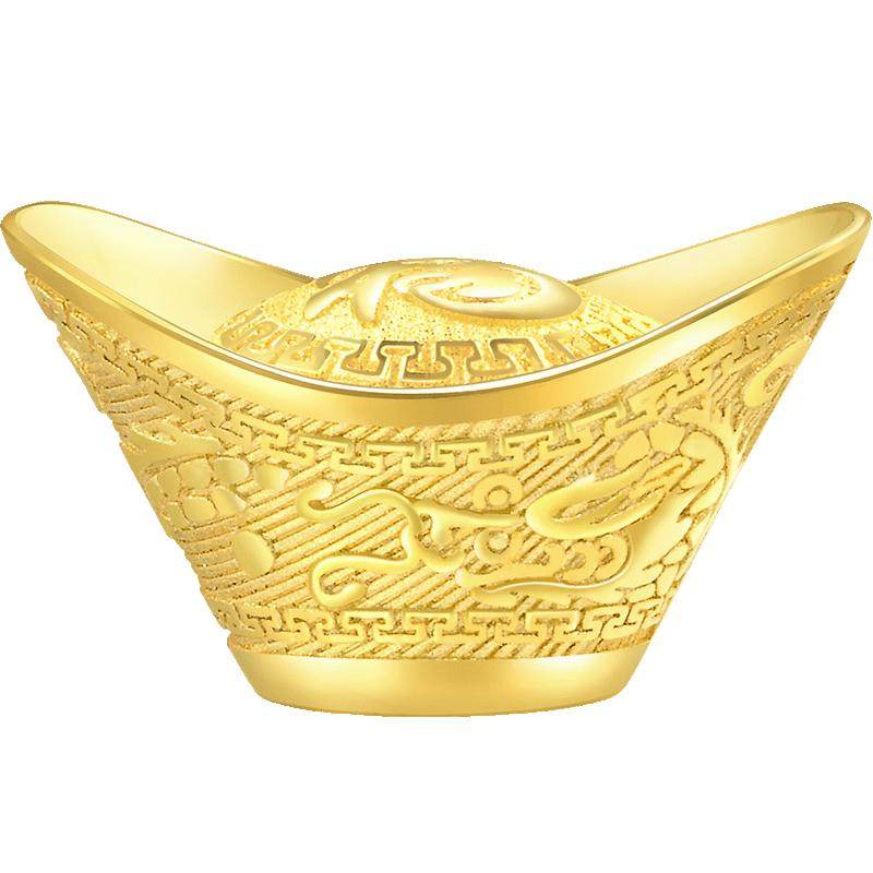 周生生福字元宝黄金摆件3克足金收藏珠宝饰品93956O