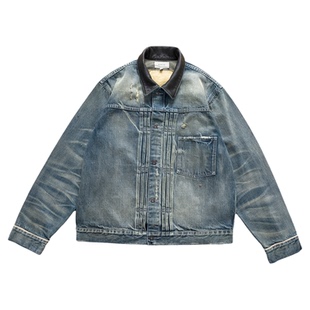 NOFAITH水洗破坏重磅15盎司牛仔夹克男纯棉宽松vintage休闲外套潮