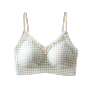 洋奢舒芙蕾碎花少女内衣小胸显大收副乳无钢圈无痕裸感聚拢文胸罩