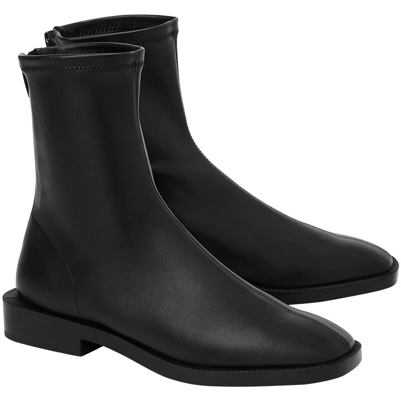 【折扣】CHARLES＆KEITH秋季女靴CK1-90900090拉链低跟短靴
