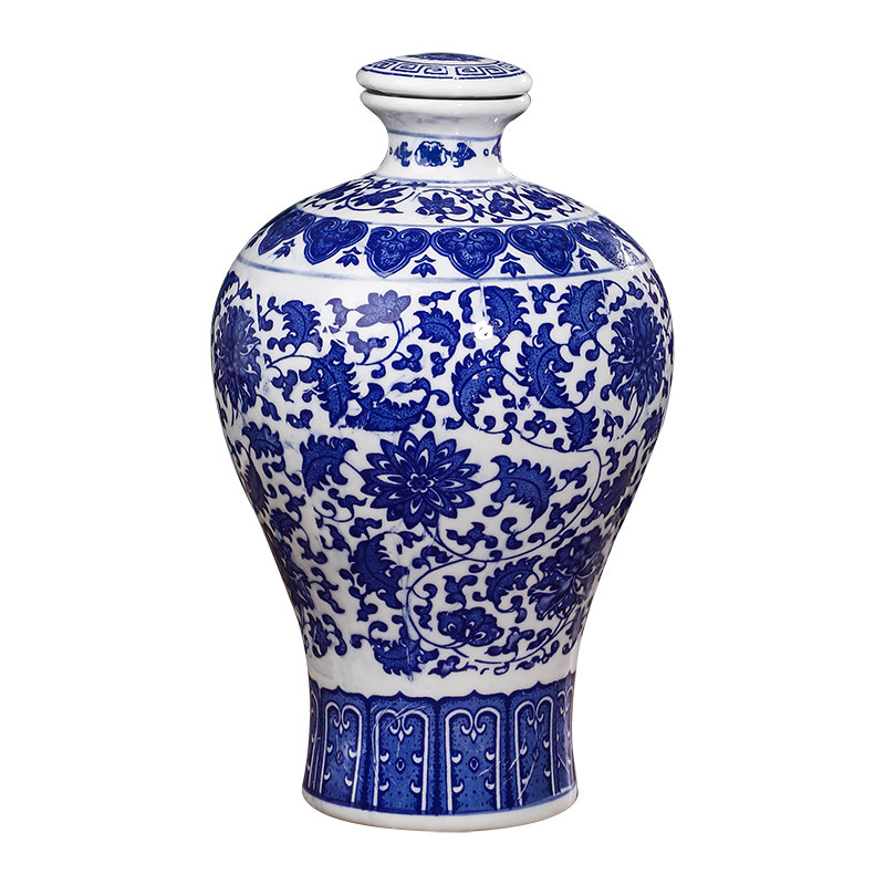 仿古青花陶瓷酒瓶景德镇制