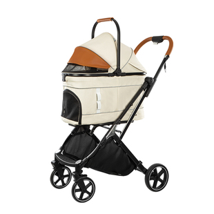 Tuotuo可折叠宠物推车大空间可分离一键折叠铝车架透气猫狗推车