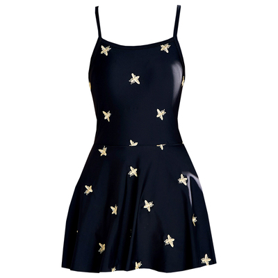 KISSINGGOURAMI刺绣女连体泳衣