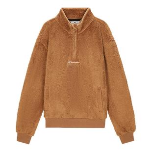 Champion冠军长毛绒外套立领刺绣logo秋冬加绒保暖上衣情侣款