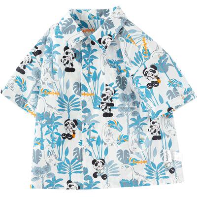 巴拉巴拉短袖衬衫男童纯棉印花潮