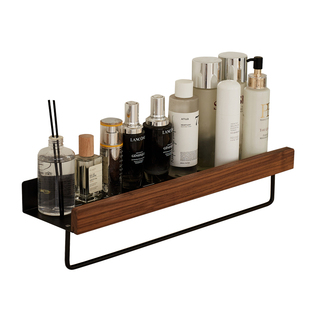 胡桃木浴室置物架卫生间专用壁挂式免打孔浴室厕所洗手台收纳架子