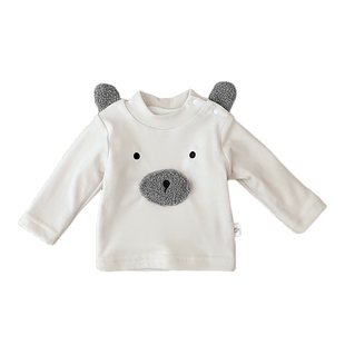 女童冬款可爱打底衫套装女宝宝卡通加绒加厚上衣婴儿保暖打底裤子