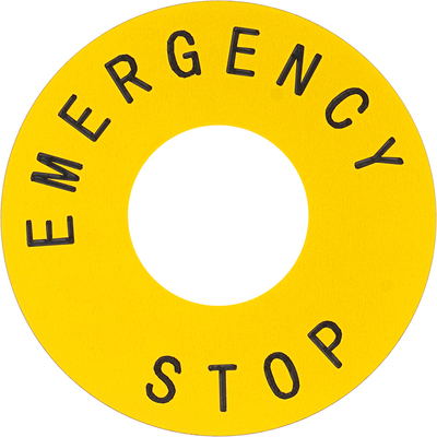 施耐德黄色电气急停标识牌环形