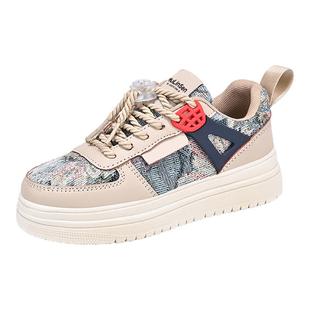 木林森女鞋2025新款秋冬季百搭帆布学生运动休闲厚底板鞋小众爆款