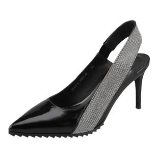 专柜正品Roberta诺贝达女鞋RM18016夏季尖头套脚细跟凉鞋水钻单鞋