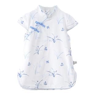 童泰女童连衣裙新中式女宝旗袍唐装2026新款童装儿童国风公主裙子