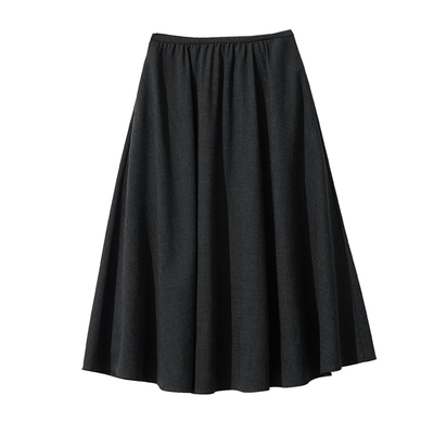 Amii2026春新款通勤百搭抗皱免烫半身裙女中长裙格雷系A字裙子