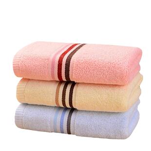 3条上海钟牌414萃众全棉毛巾无捻纱素色彩缎纯棉柔软吸水洗脸面巾
