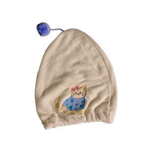 可爱猫咪干发帽加厚珊瑚绒女家用超强吸水速干包头发毛巾学生浴帽