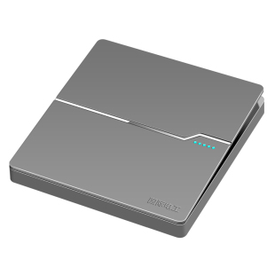 国际电工86型墙壁开关插座家用多孔面板灰色一开双控带5五孔插座