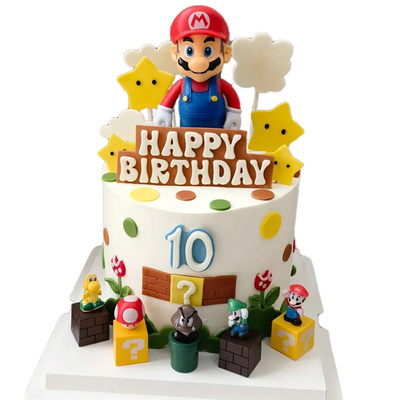 马里奥派对甜品蛋糕装饰超级玛丽