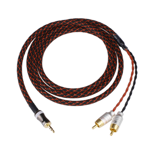 日本佳耐美发烧级3.5mm转2RCA莲花头音频线一分二电脑连接音响线