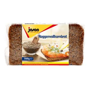 德国进口捷森Jason全麦黑麦面包500g健身代餐面包低热量Rye Bread