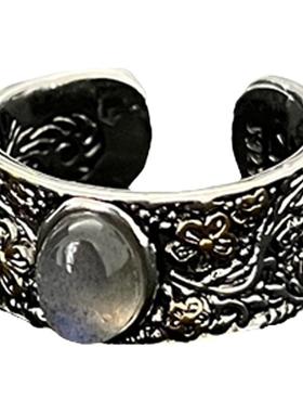 月光石925重工设计感戒指小众