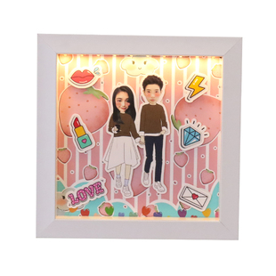 DIY相框立体情侣相册摆台创意礼物手工抠图照片定制生日闺蜜摆件