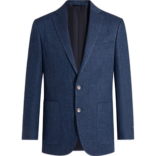 Brooks Brothers/布克兄弟男士春夏新款亚麻人字纹学院风西装