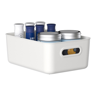 禧天龙桌面收纳盒长方形塑料杂物储物盒零食整理带盖收纳筐厨房