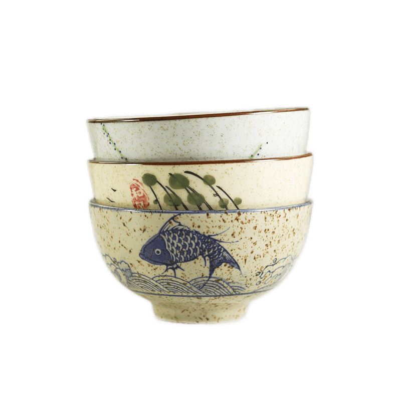 和风四季中式复古陶瓷碗釉下彩餐碗
