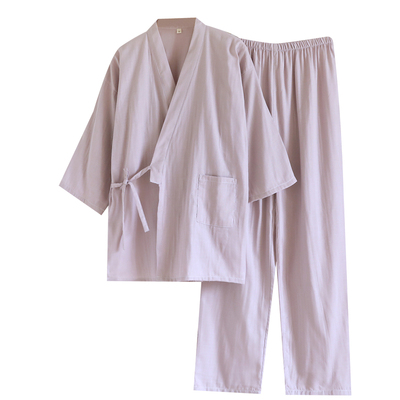 夏季睡衣女汉服纯棉纱布七分袖套装2026新款薄夏天100%全棉家居服