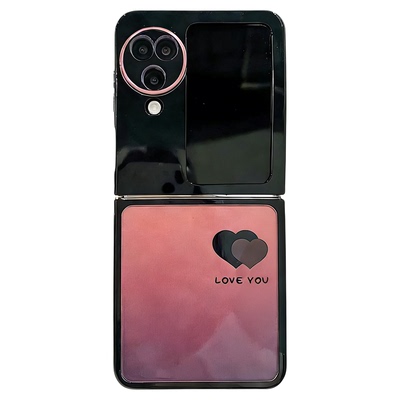 ins风小清新晕染渐变爱心适用oppofindn3flip手机壳新款高级感网红折叠手机壳findn2flip硅胶外壳防摔保护套