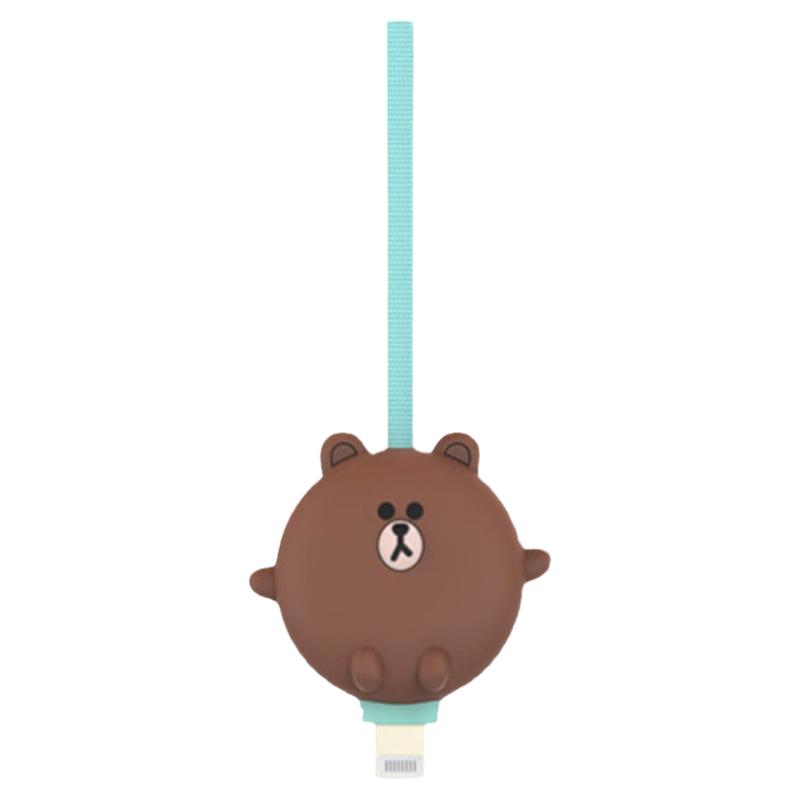 LINE FRIENDS布朗熊带硅胶保护头数据线苹果华为充电线安卓快冲线