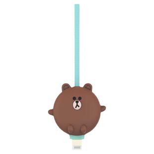 LINE FRIENDS布朗熊带硅胶保护头数据线苹果华为充电线安卓快冲线