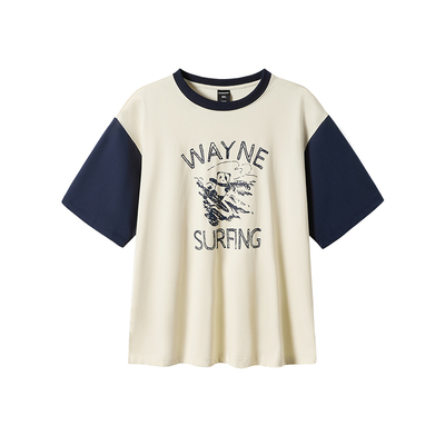 韦恩泽维尔短袖休闲撞色拼接T恤
