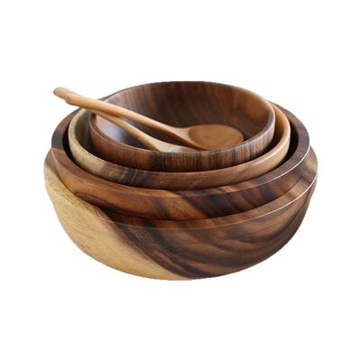相思木碗木盆木质餐具家用和面盆水果盘沙拉碗整木汤碗木制钵