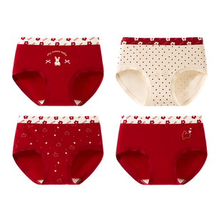 【小海蓝纯棉裤】海藻女童本命年红内裤儿童少女发育三角红色内裤