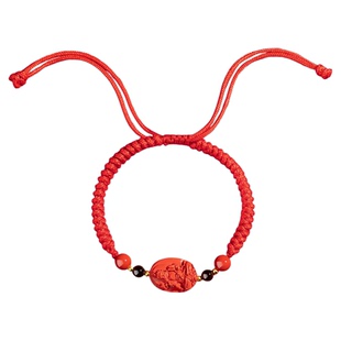 五台山高含量本命佛朱砂手绳保平安红绳黑曜石转运珠生肖手链礼物
