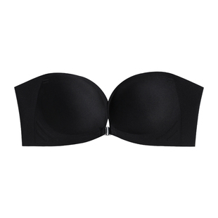 防滑无肩带文胸内衣女聚拢小胸显大隐形无痕胸罩前扣品牌裹抹胸夏