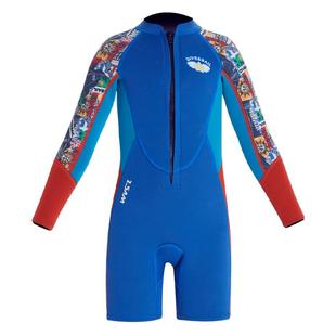 2.5MM儿童保暖连体游泳衣男女童泳衣加厚防晒潜水服长袖游泳胶衣