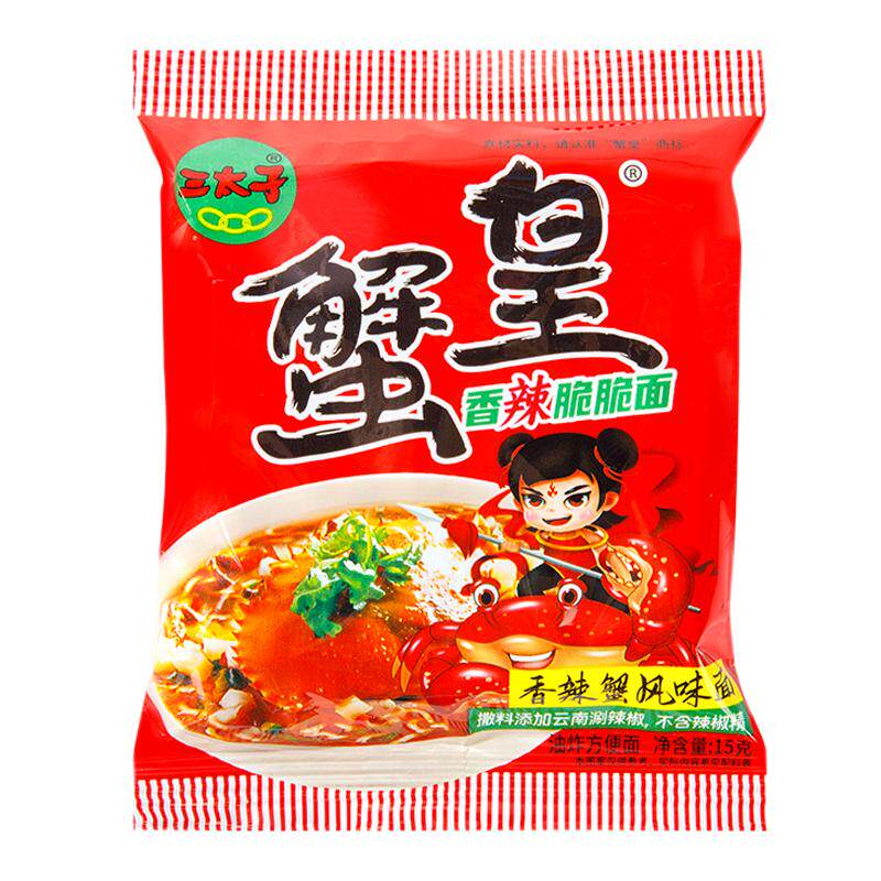 三太子香辣蟹黄干脆面整箱装